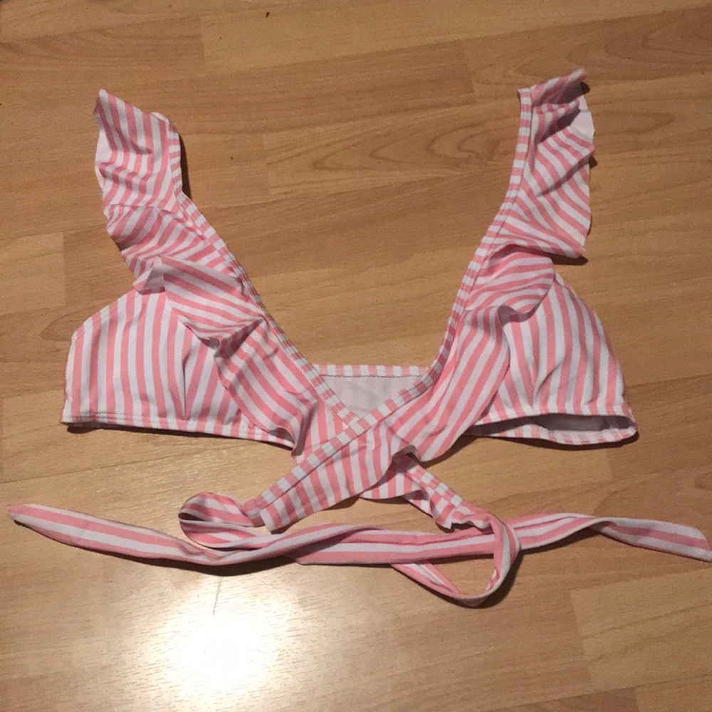 Pink and white Bikini top and bottom. - Picture 3 of 3